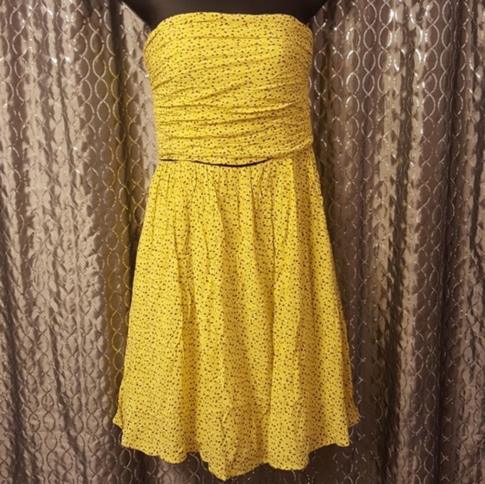 DKNY yellow strapless dress, size 2 - Picture 1 of 5